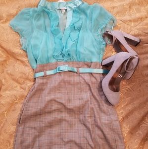 *Splendid Dress Turquoise with belt size 13
